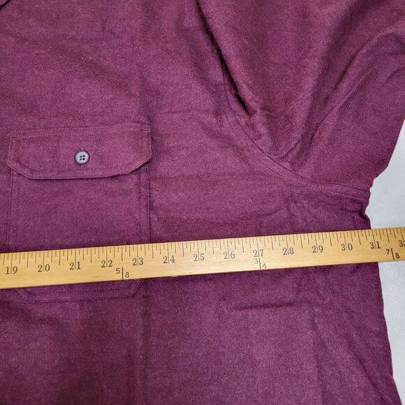 CROFT &BARROW Mens Big & Tall Casual Button Down Shirt 3XLT 100% Cotton Burgundy - Picture 4 of 8